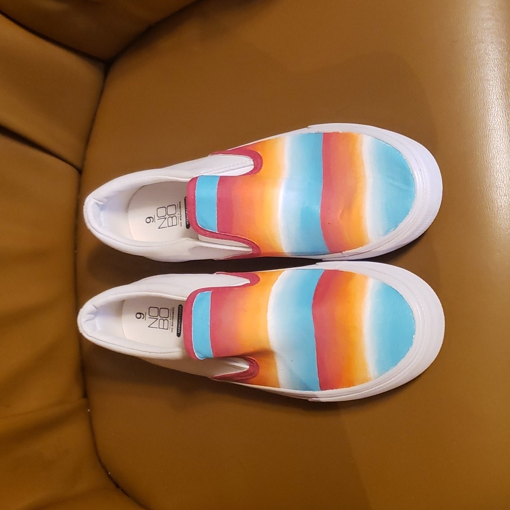 Hand painted slip on shoes